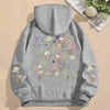 Women’s Y2K Wildflower Print Hoodie Boho Loose Sweatshirt with Long Sleeves