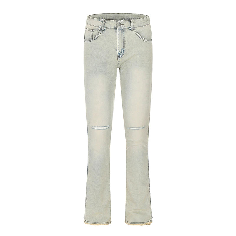 Ripped Pocket Denim Jeans Streetwear Summer Casual Pants