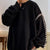 Mens Crew Neck Sweater Oversized Solid Color Knit Pullover Fall Winter