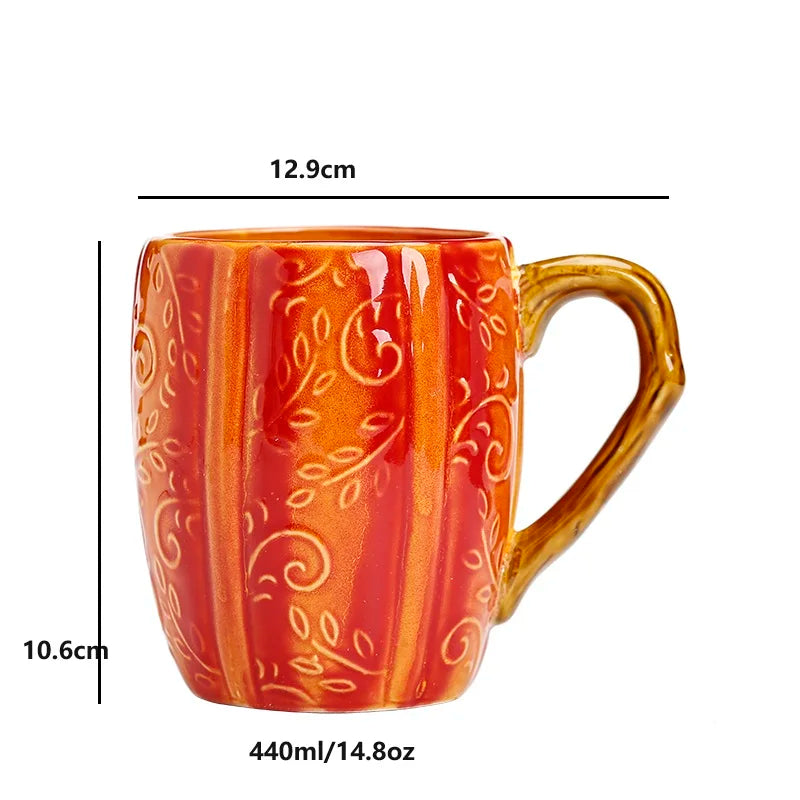 Vine Embossed Ceramic Cup Mug Water Tea Milk Coffee Drink