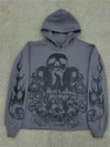 Skull Hoodies Women Retro Streetwear Loose Fit