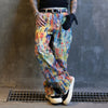 Men's Hip-Hop Street Style Colorful Wide Leg Denim Pants Loose Fit