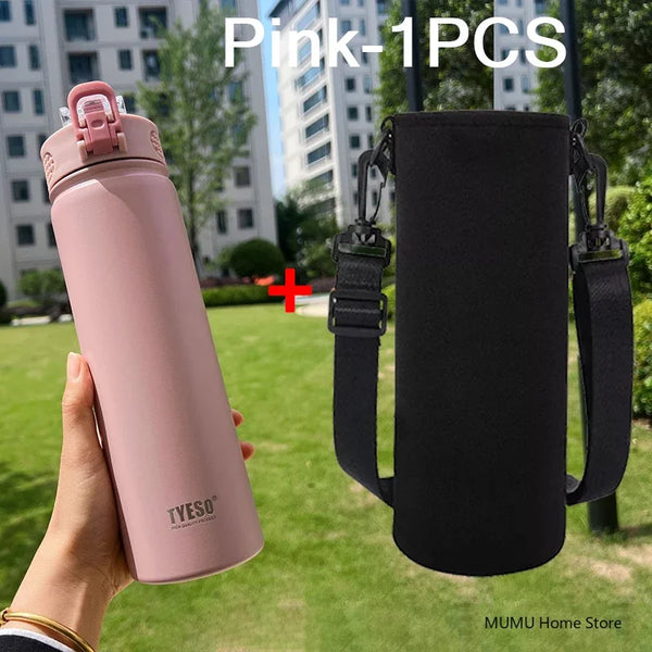 Insulated Water Bottle with Straw 600ml 750ml Stainless Steel