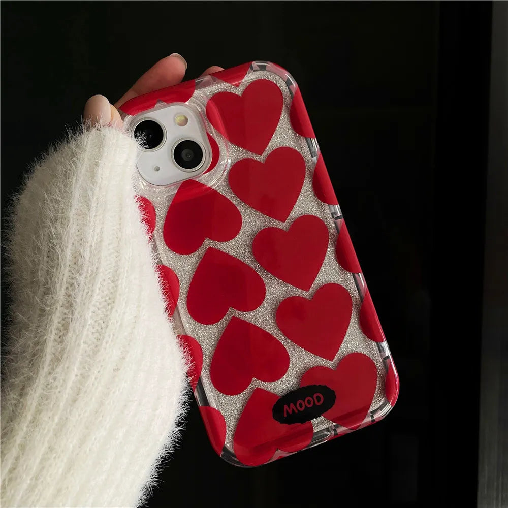 Cute Love Red Heart Coque Phone Case Iphone