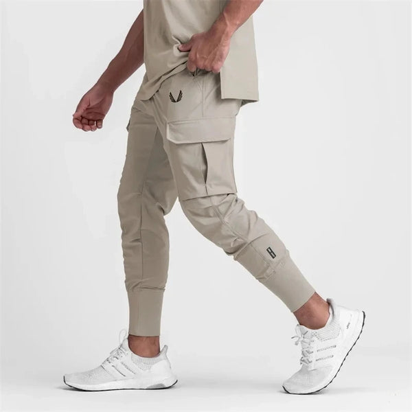 Men's Cargo Pants Summer Thin Loose Quick-Drying Elastic Leggings Running