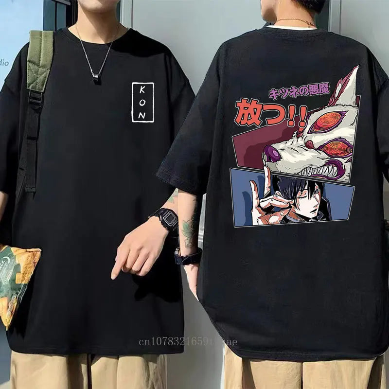 Men's Japanese Anime Kon T-Shirt Oversized Cotton Summer