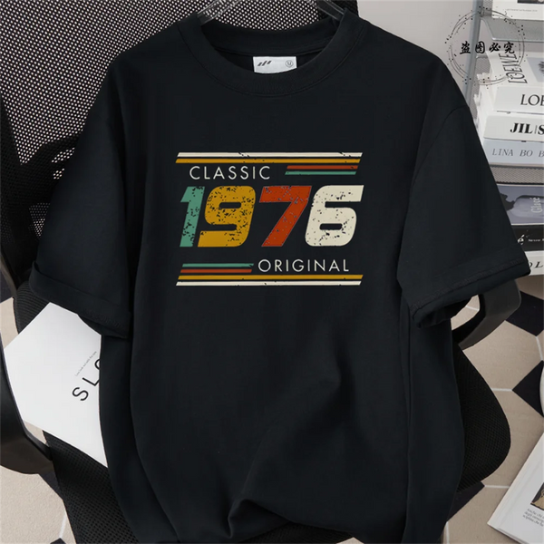 1976 50th Birthday Shirt Men Vintage Year Graphic Tee Gift
