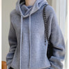 Womens Knit Hoodie Sweater Thickened Warm Oversized Jumper Elegant