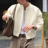 Mens Stand Collar Button Down Jacket Oversized Streetwear Coat