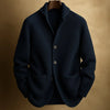Mens Vintage Knit Cardigan Sweater Jacket Slim Fit Collared 2026