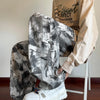 Mens Tie Dye Pants Korean Streetwear Wide Leg Black Casual Trousers
