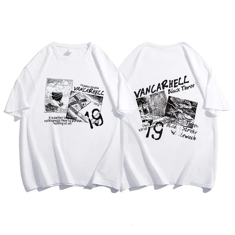 Men's "Vancarhell" Graphic Print Double-Sided T-Shirt