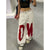 Women Y2K Baggy Jeans White Letter Print Oversized Hip Hop Denim