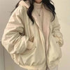 Womens Reversible Fleece Parka Hooded Long Warm Coat Korean Winter