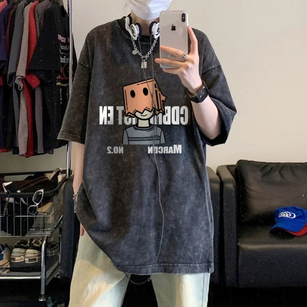 Japanisch inspiriertes Sommer-T-Shirt aus Baumwolle für Männer und Frauen