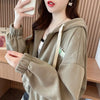 Womens Cropped Hoodie Lightweight Loose Fit Casual Jacket