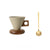 Ceramic Coffee Cup Retro Conical Wood Base Handle Heat Proof Tea Set