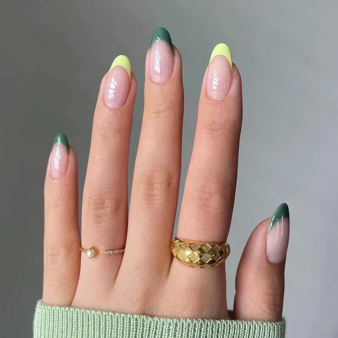 Green and Yellow French Tips