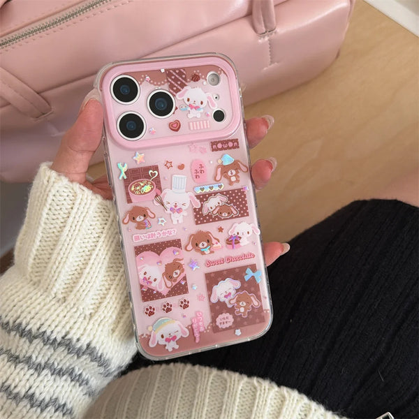 Cute Cartoon Dessert Rabbit Phone Case for iPhone 17 Pro 15 14 16