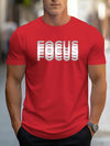 Men's Focus casual sports loose round neck short sleeved T-shirt
