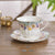 Flowers Ceramic Coffee Mug with Saucer Vintage Afternoon