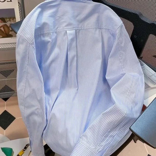 Trendy Long Sleeve Men's Stripe Woven Trendy Casual