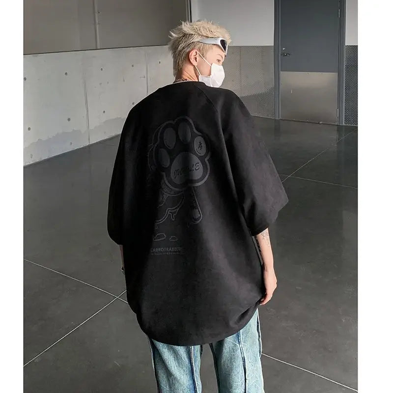 Men's American Street Style Summer Print Loose Casual T-Shirt