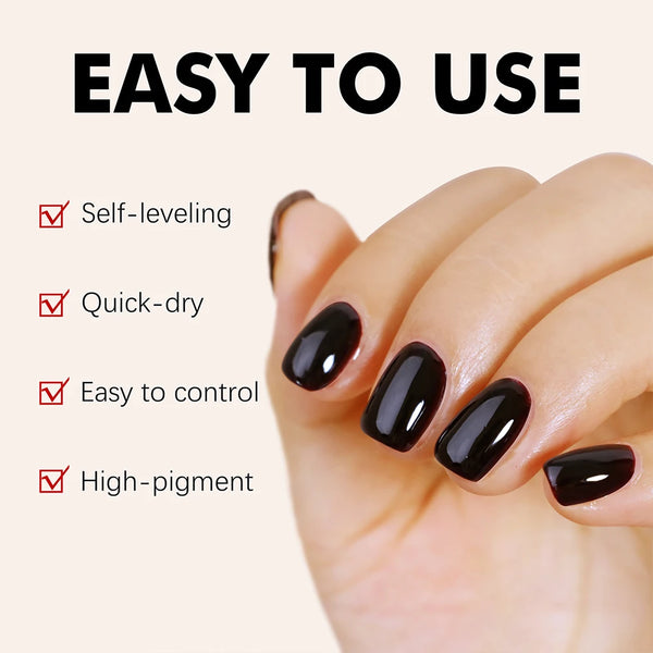 Gel Nail Strengthener Black Cherry Red Color Elastic Rubber