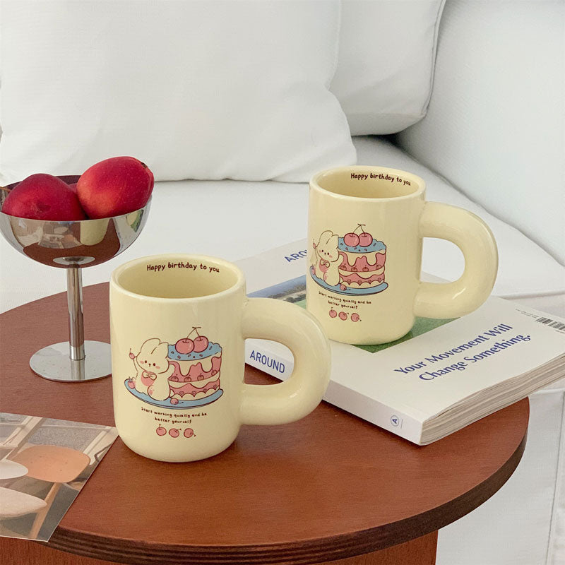 Mug Cream Color Fat Creative Breakfast Cup For Tea Milk