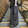 Mens Retro Denim Wide Leg Jeans Loose Straight Fit Streetwear Pants