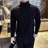Korean Style Fleece Turtleneck Sweater Men Warm Pullover Knit