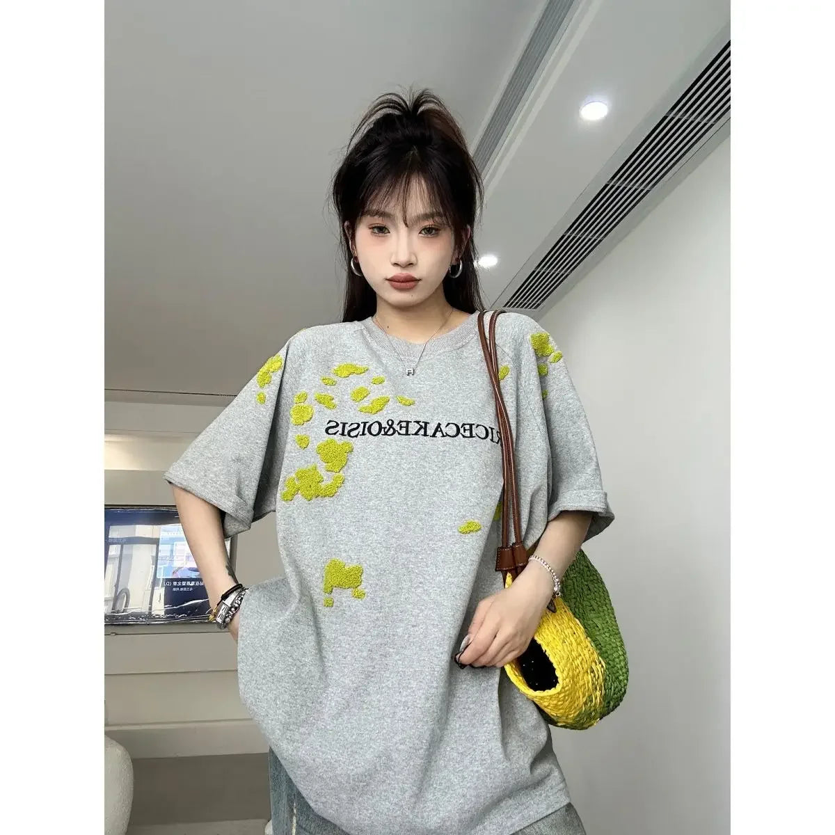 Women's American Summer Street Retro Letter Print Loose T-Shirt