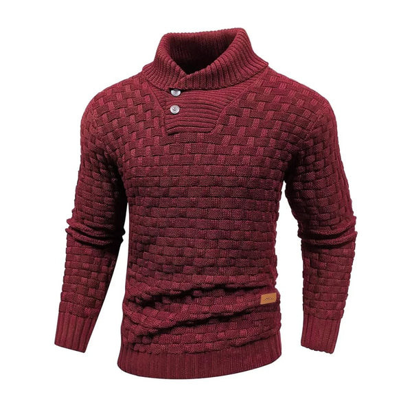 Men's Ribbed Knit Sweater - Crew Neck Pullover Winter Warm