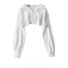 Female Hoodie Personality Irregular Crop Ultra Short Style Long Sleeve