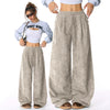 Women High Waisted Wide Leg Pants Drawstring Casual Lounge Trousers
