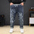 8XL Mosaic Print Oversized Jeans Men’s Loose Denim
