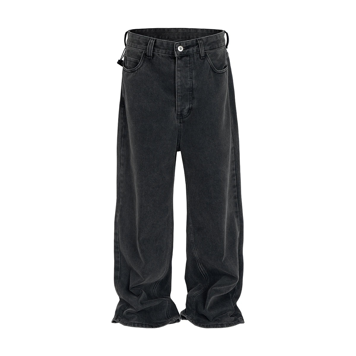 Vintage Black Baggy Jeans Men Streetwear Loose Trousers