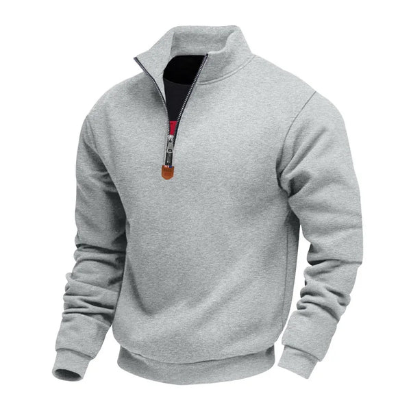 Men's Half Zip Fleece Sweatshirt - Stand Collar Pullover