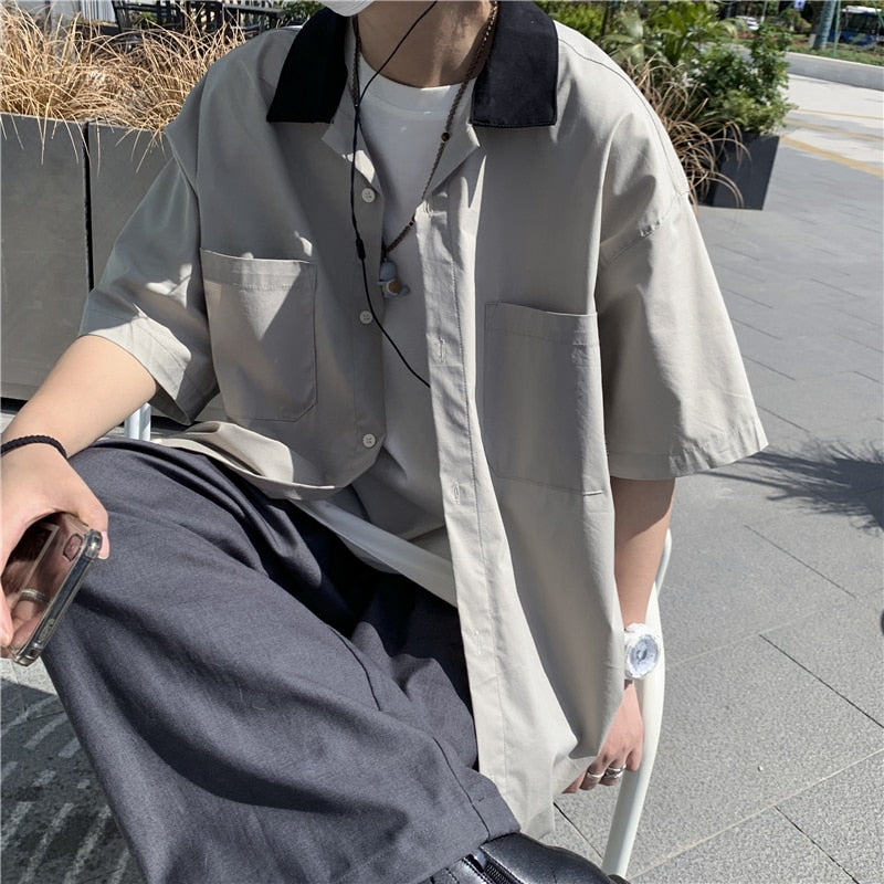 Men's Shirts Casual Blouses with Pockets