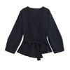 Women's Knit Blazer - Shoulder Pad Belted V-Neck Jacket