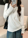 Oversized Off Shoulder Long Sleeve Top Slouchy Loose Casual Tee