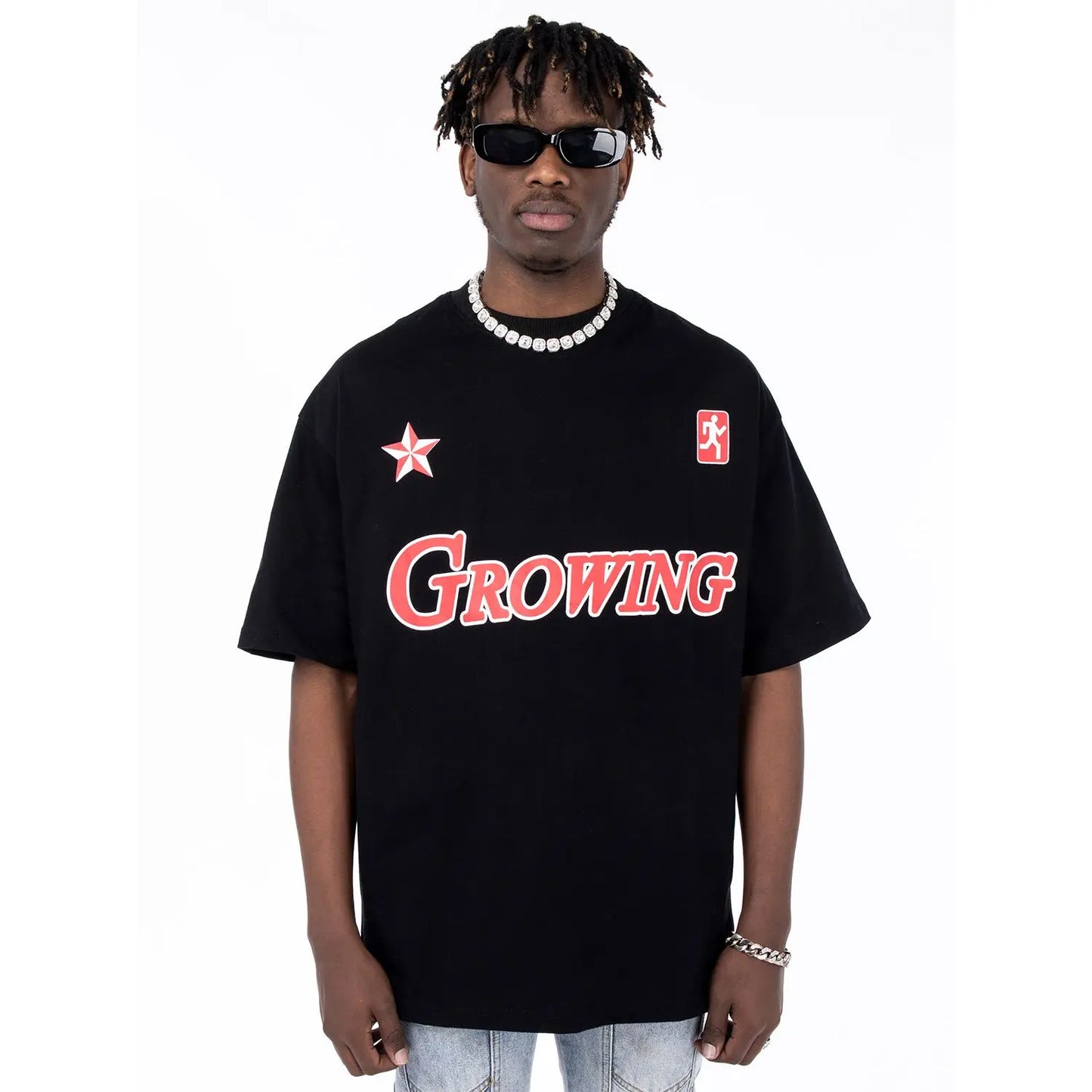 Men’s Hip-Hop Letter Print T-Shirt Retro Oversized Streetwear