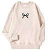 Casual Women's Sweatshirts Kawaii Bow Graphic Prints Pullover