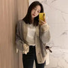 Striped Cardigan Sweater Women Long Sleeve Knit Jacket Fall Winter