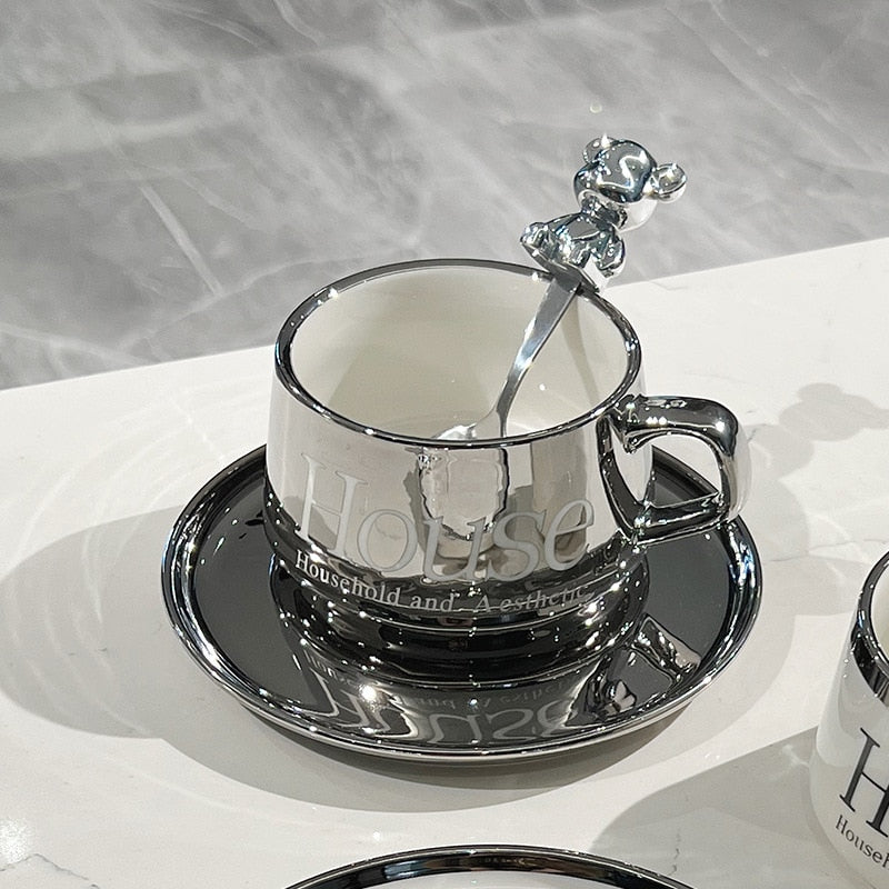 Ceramic coffee cup and saucer advanced beauty coffee cup