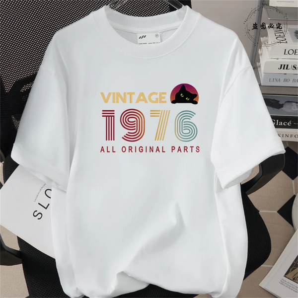 1976 50th Birthday Shirt Men Vintage Year Graphic Tee Gift