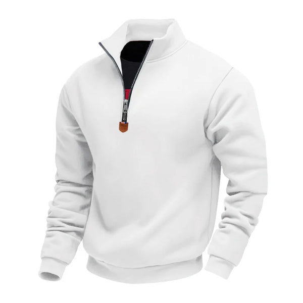Men's Half Zip Fleece Sweatshirt - Stand Collar Pullover