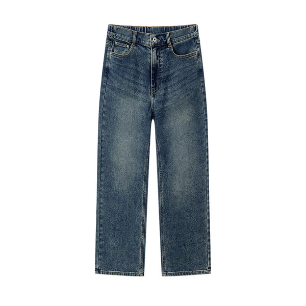 Frayed Jeans Women Straight Leg Loose Fit Denim Pants Winter