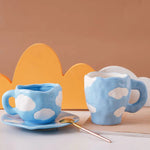 Hand-painted Flower Coffee Cup Children Drinkware Vintage Ceramic Mug Ins Wind MilkTea Mug