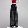 Satin Tie Dye Wideleg Pants Women Drawstring Draped Straight Pants